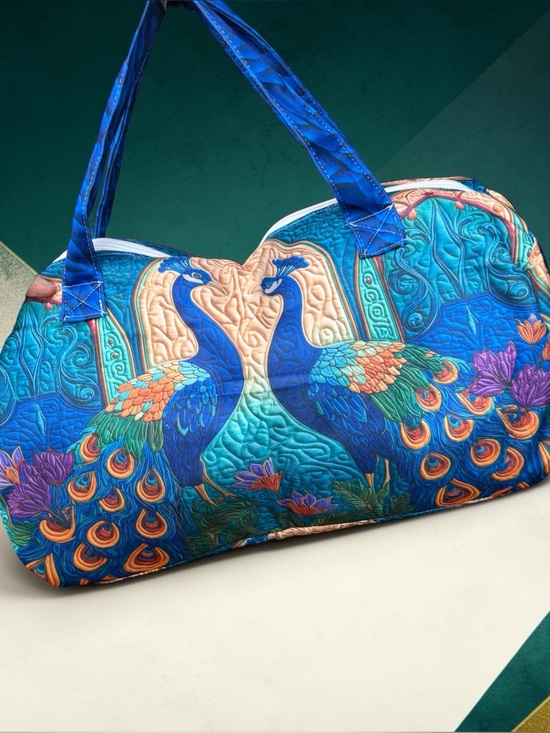 Handbags - Handcrafted Peacock pattern Weekender/Tote